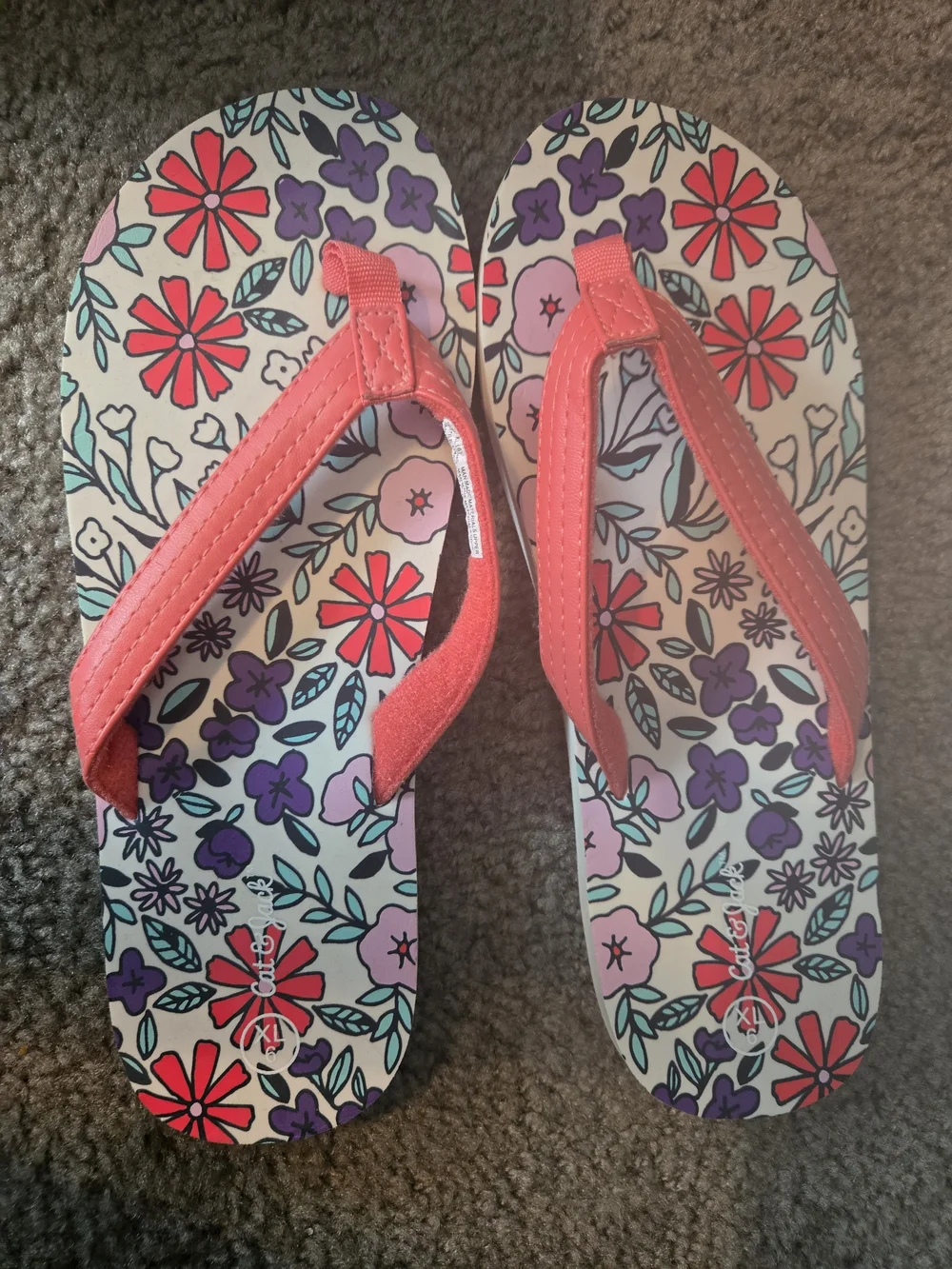 Target Coral Floral Kid's Flip Flop Sandals